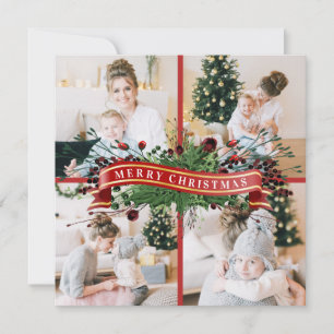 Festive Photo Collage & Message Christmas Holiday Card