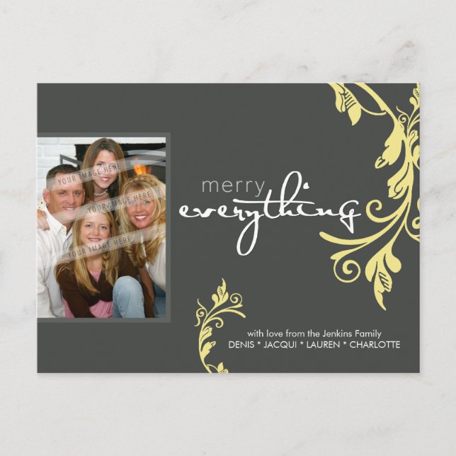 FESTIVE PHOTO POSTCARD :: bold vine 1L (Front)