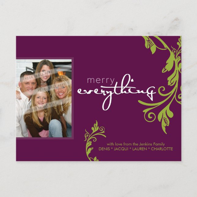 FESTIVE PHOTO POSTCARD :: bold vine 3L (Front)