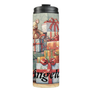 Festive Pile of Christmas Presents Thermal Tumbler