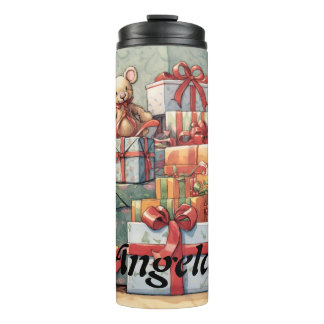 Festive Pile of Christmas Presents Thermal Tumbler