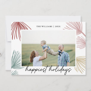 Festive Pine Boughs Happiest holidays 4 photos Holiday Card