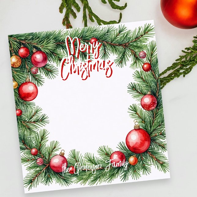Festive Pine Garland Christmas Greetings Notepad (Creator Uploaded)