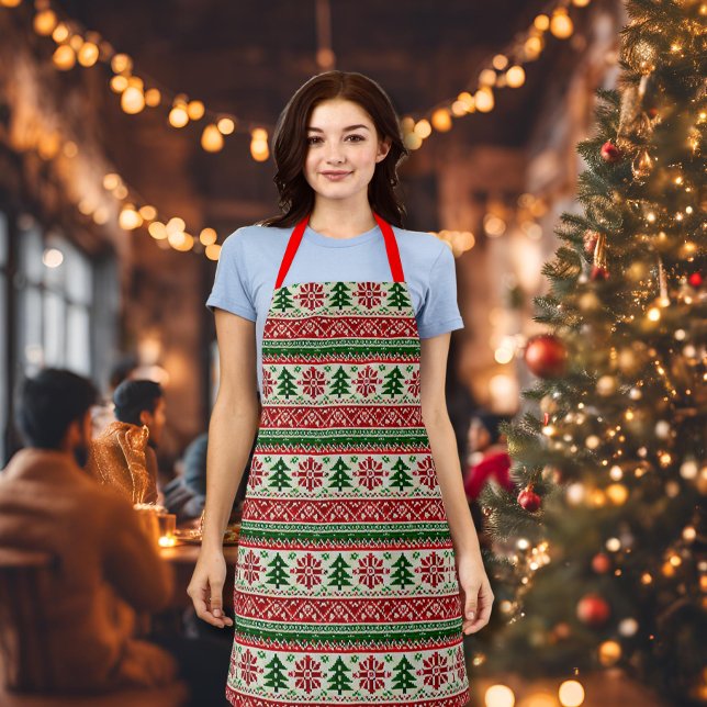 Festive Pine motifs Apron (Creator Uploaded)