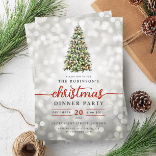 Festive Pine Tree Lights Christmas Party  Invitation