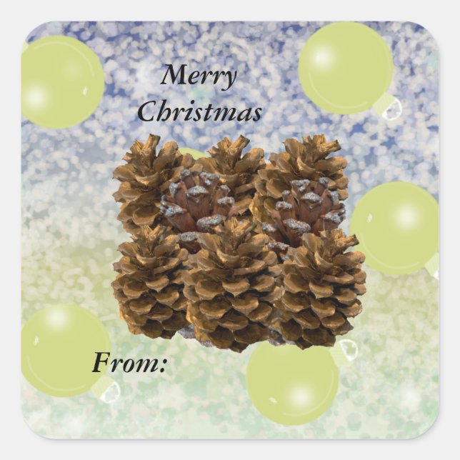 Festive Pinecones Gift Tag (Front)