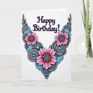 Festive Pink Birthday Card