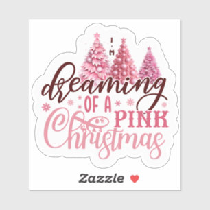 Festive Pink Christmas Joy Sticker