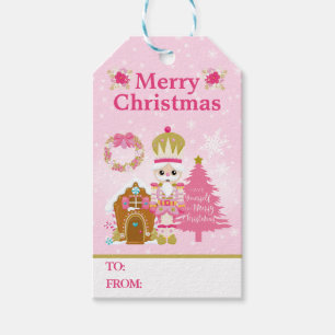 Festive Pink Christmas Nutcracker  Gift Tags