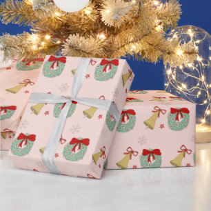 Festive Pink Christmas Wrapping Paper