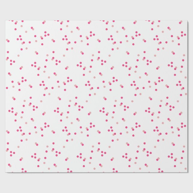 Festive Pink Confetti Wrapping Paper (Flat)