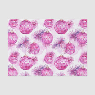 Festive Pink Disco Balls Pattern Tissue Paper