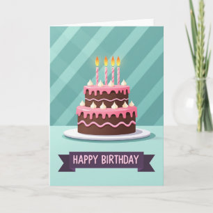 Festive Pink Glaze Cake Card