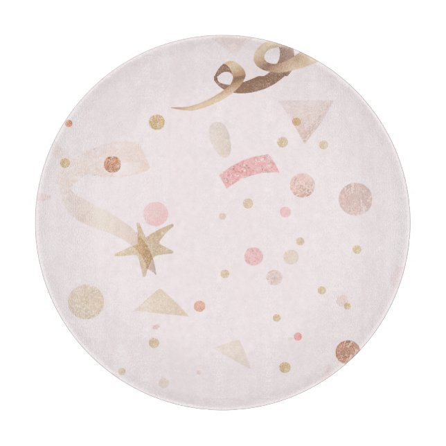 Festive Pink & Gold Pattern  Cutting Board (Front)
