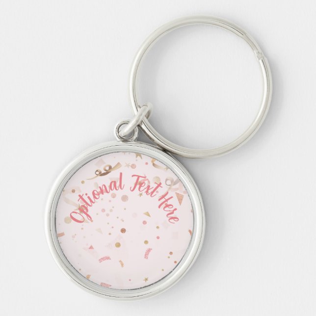 Festive Pink & Gold Pattern   Key Ring (Front)