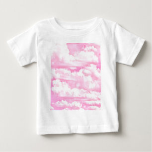 Festive Pink Rose Clouds Baby T-Shirt