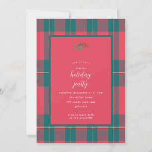 Festive Plaid Holiday Christmas Party Invitation