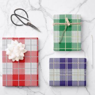 Festive Plaid Knitted Sweater Wrapping Paper Sheet