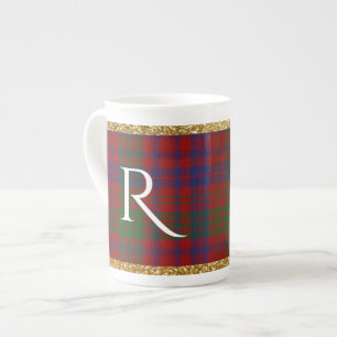 Festive Plaid Monogrammed China Mug