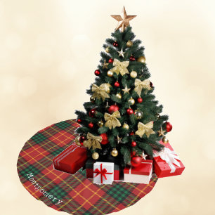 Festive Plaid Tartan Holiday Brushed Polyester Tree Skirt