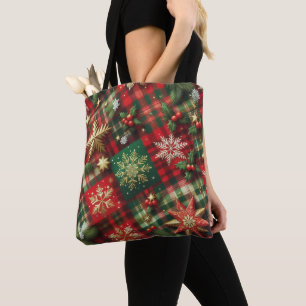 Festive Plaid  Tote Bag