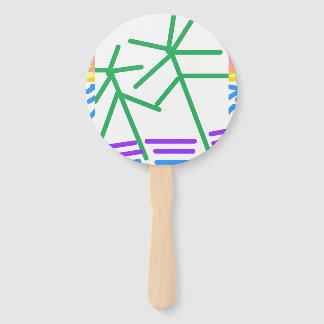 Festive Plane Boat Ocean Waves Abstract Hand Fan