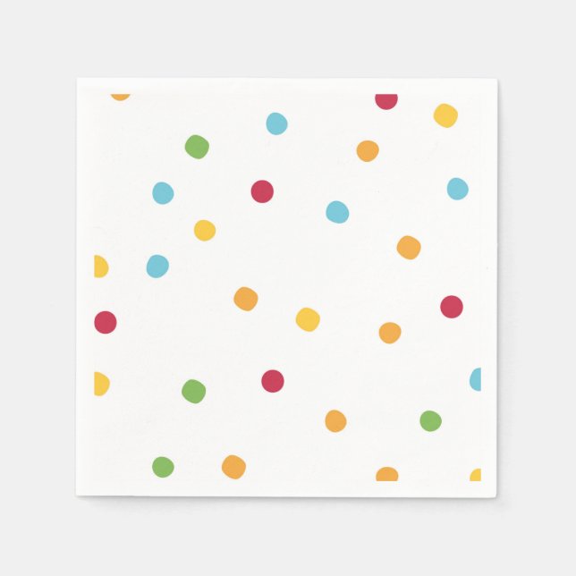 Festive Polka Dot Birthday Party Napkins (Front)