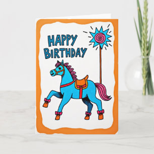 Festive Pony Birthday Card