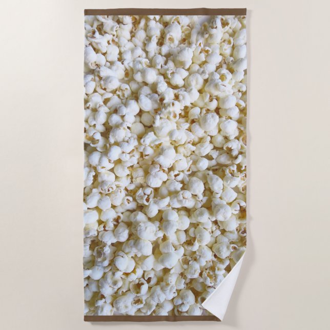 Festive Popcorn Decor on a Beach Towel (Front)