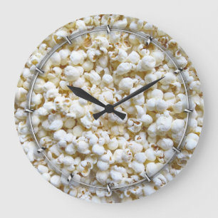Festive Popcorn Decor Photography Large Clock