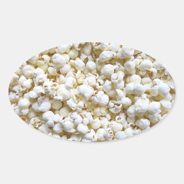 Festive Popcorn Texture Photography Decor Oval Sticker (Front)