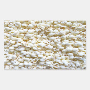 Festive Popcorn Texture Photography Decor Rectangular Sticker