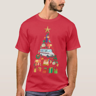 Festive Postman Xmas Tree Design  T-Shirt