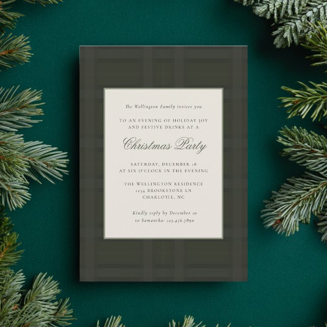 Festive Preppy Plaid Christmas Holiday Party  Invitation (Creator Uploaded)