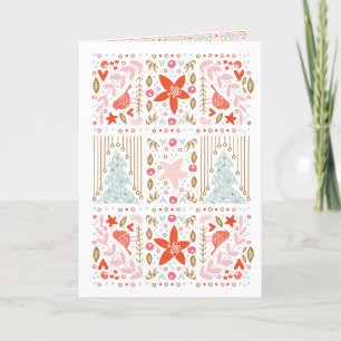 Festive Pretty Folded Christmas Greeting Card