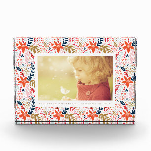 Festive Pretty Holiday Christmas Photo Block