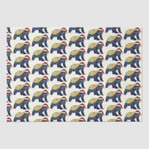 Festive Psychedelic Honey Badger Badass Christmas Tissue Paper