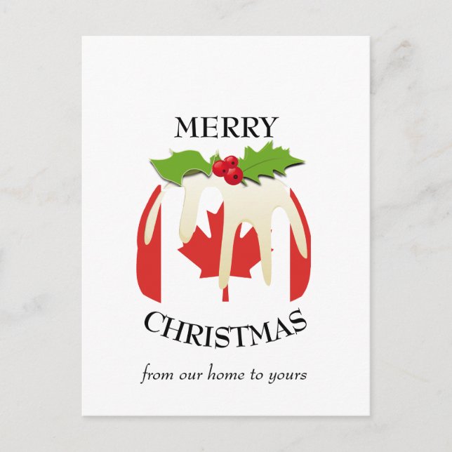 Festive Pudding CANADA FLAG Christmas  Postcard (Front)