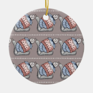 Festive pudding ceramic tree decoration