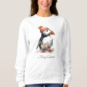 Festive Puffin Coastal Christmas Comfortwear Sweatshirt