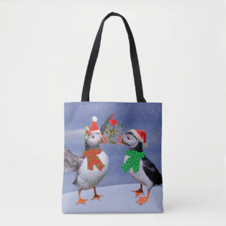 Festive Puffins All Over Print Bag