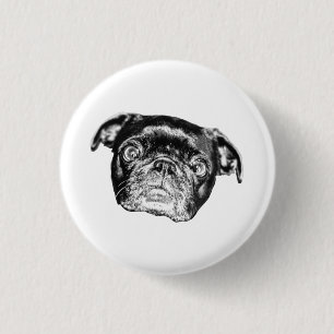 Festive Pug Shaded Pin