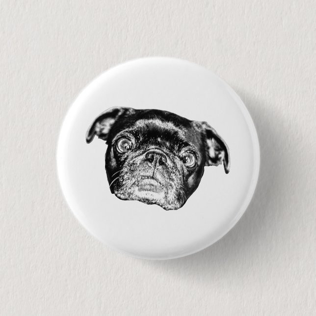 Festive Pug Shaded Pin (Front)