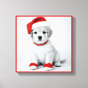 Festive pup in Christmas Costumes - Holiday Vibes Canvas Print