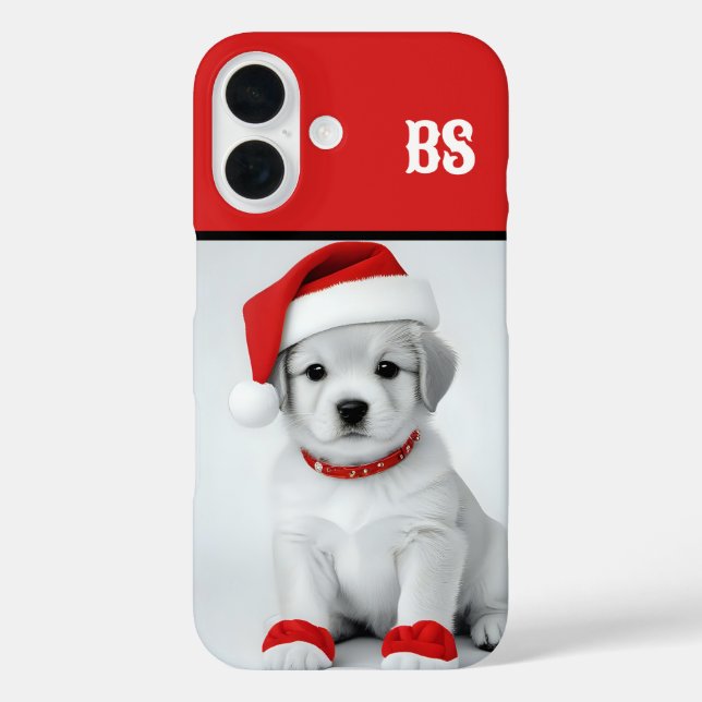 festive pup in christmas outfit Case-Mate iPhone case (Back)