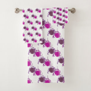 Festive Purple Baubble Holiday Decor Bath Towel Set