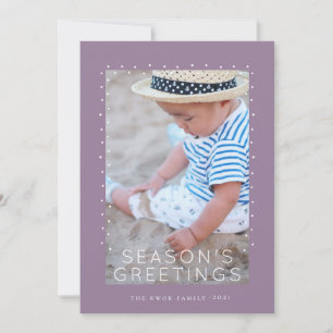 Festive Purple Tidings Christmas Photo Holiday Card