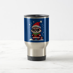 Festive Raccoon Charm - Christmas Humor Art Travel Mug
