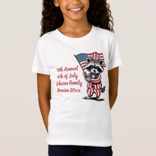 Festive Racoon 4th of July Family Reunion T-Shirt