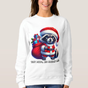 Festive racoon in a Santa suit spreading cheer Sweatshirt